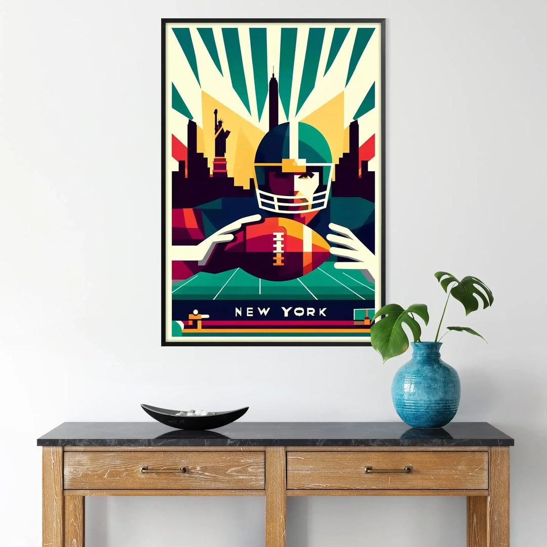 poster american football affiche art deco vintage