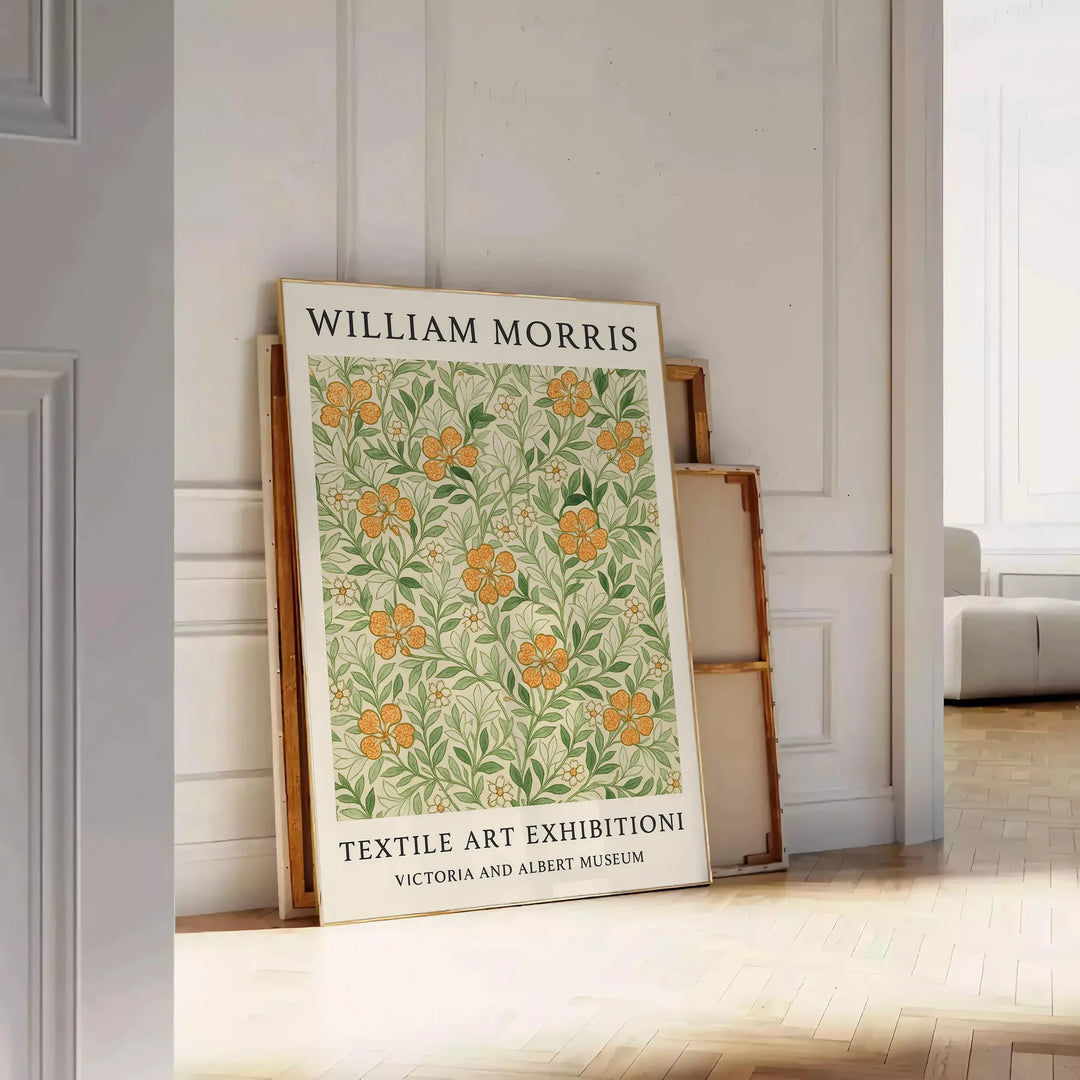 Botanical illustration in intricate patterns, featuring muted greens and browns