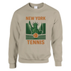 Casual sweater featuring a graphic print of 'New York Tennis' text