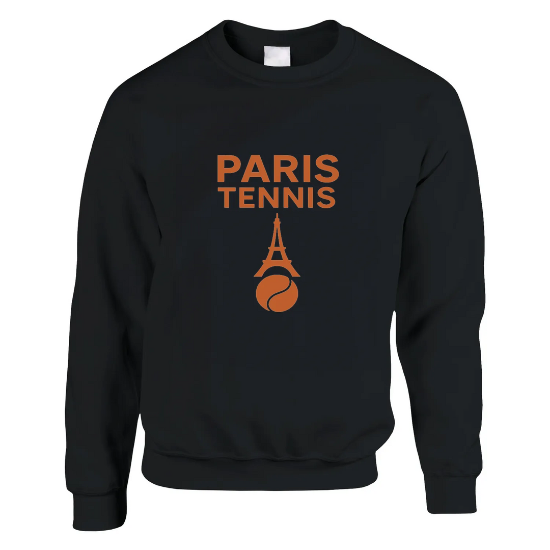 Crewneck sweater featuring a graphic of tennis in Paris