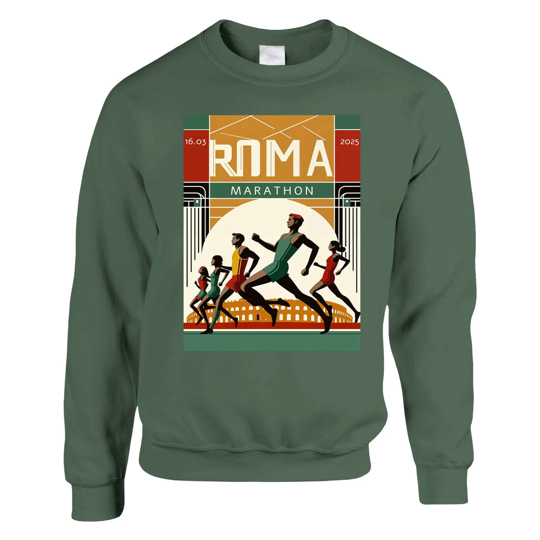 Unisex sweater with a graphic print of the Rome Marathon logo on the chest