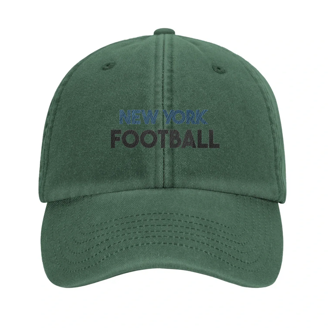 Embroidered cap featuring a vintage New York football logo