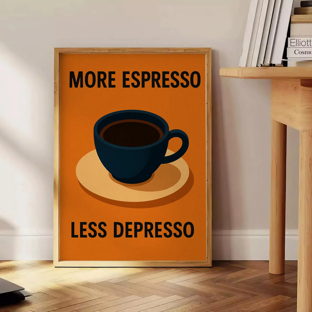 Green and black typographic design with coffee-themed text