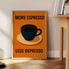 Green and black typographic design with coffee-themed text