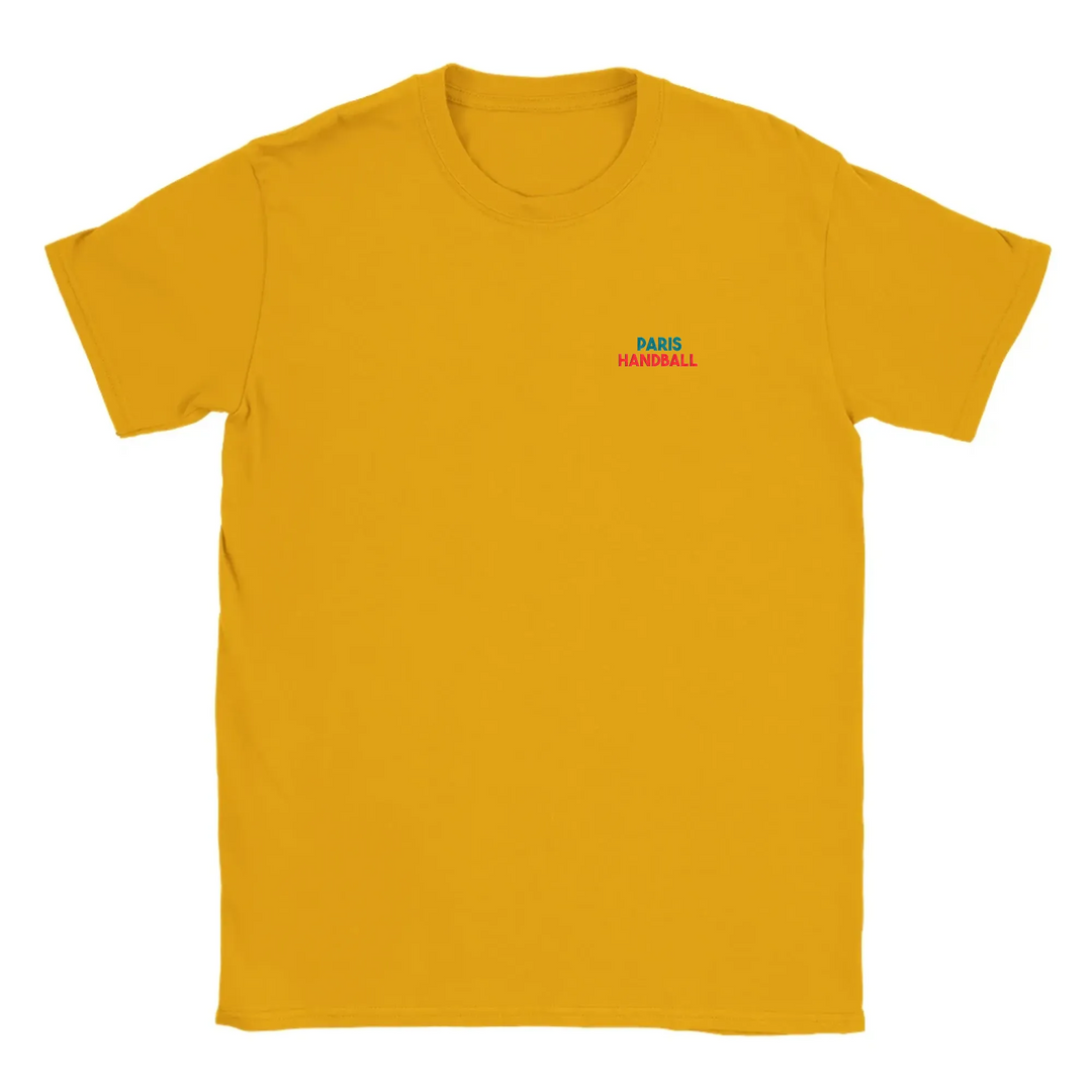 T-shirt featuring an embroidered design of Paris handball team emblem