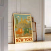 Illustration of an elephant and rhinoceros playing basketball in New York