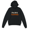 Hoodie featuring a graphic print of tennis elements and Paris motifs