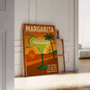 Illustration of a margarita cocktail with lime and salt, tropical colors