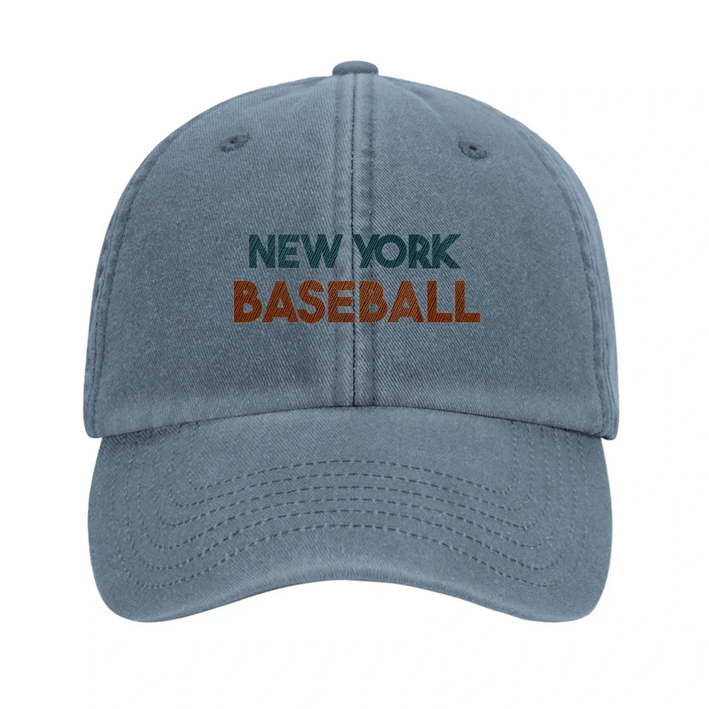 Embroidered cap featuring a vintage New York baseball logo