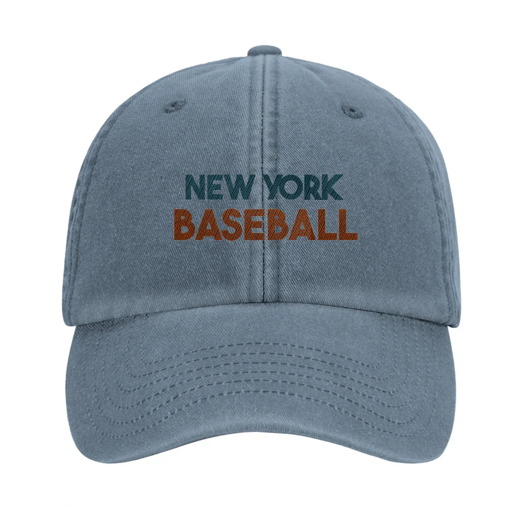 Gorra bordada con un logo de béisbol vintage de Nueva York