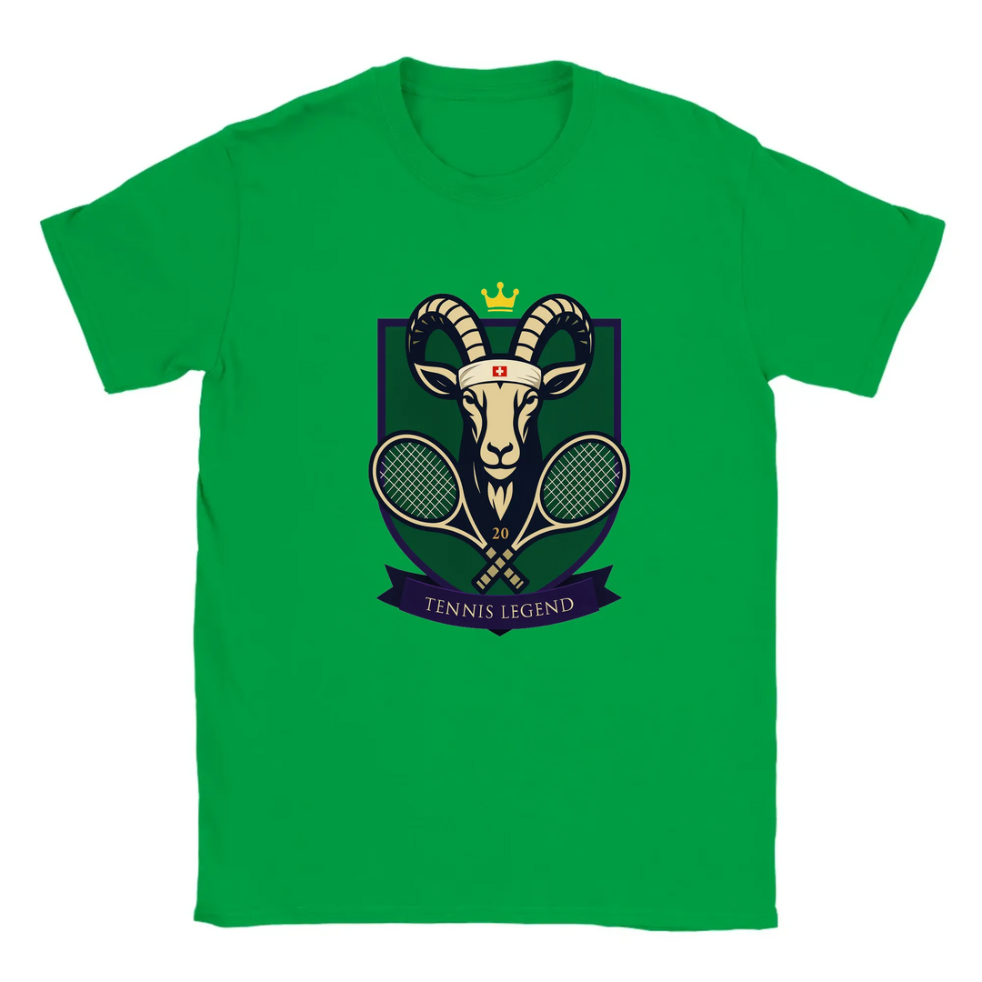 T-shirt featuring a graphic of Roger Federer playing tennis