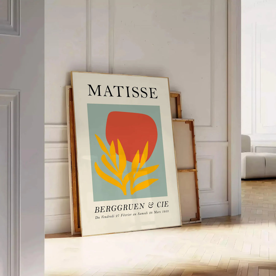 Orange and black Matisse papiers découpés poster, abstract cutout composition