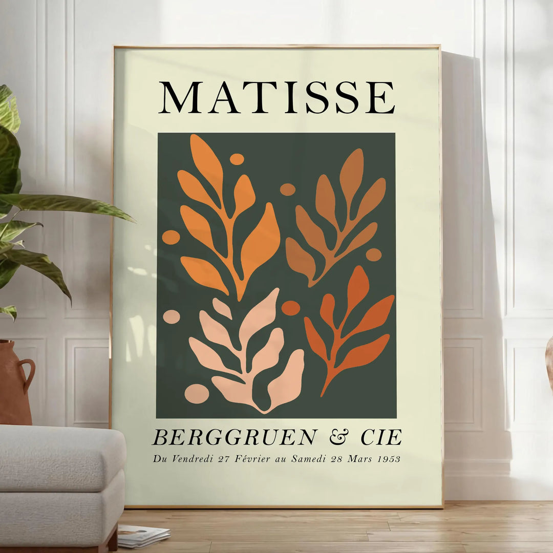 Forme astratte ritagliate in arancione e verde di Matisse