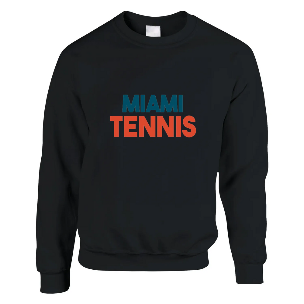 Unisex sweater with a retro Miami Tennis logo print