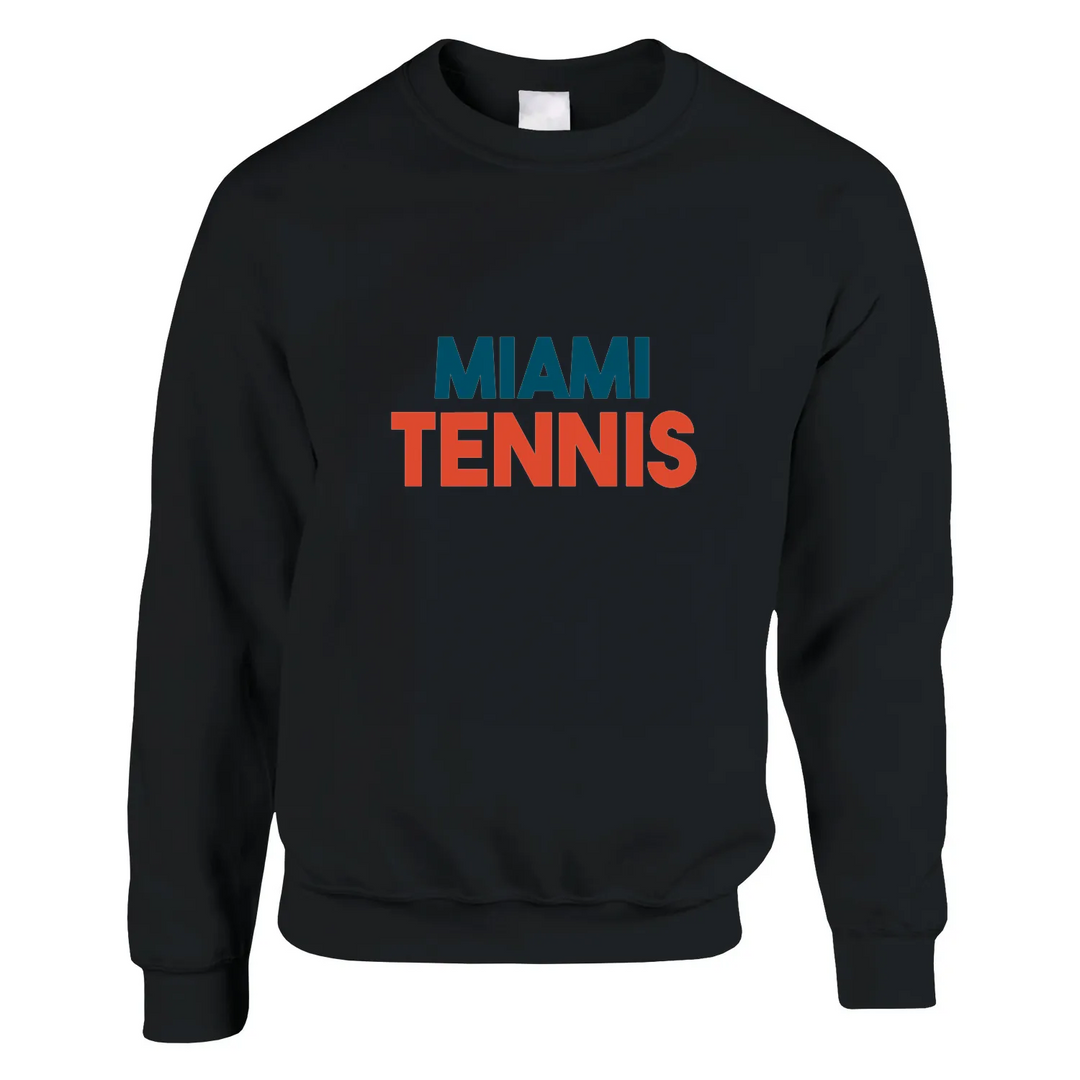 Unisex sweater with a retro Miami Tennis logo print