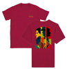 T-shirt featuring a graphic of a tennis tournament scene