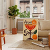 Poster Aperol de cocktail com ilustração gráfica em laranja e vermelho