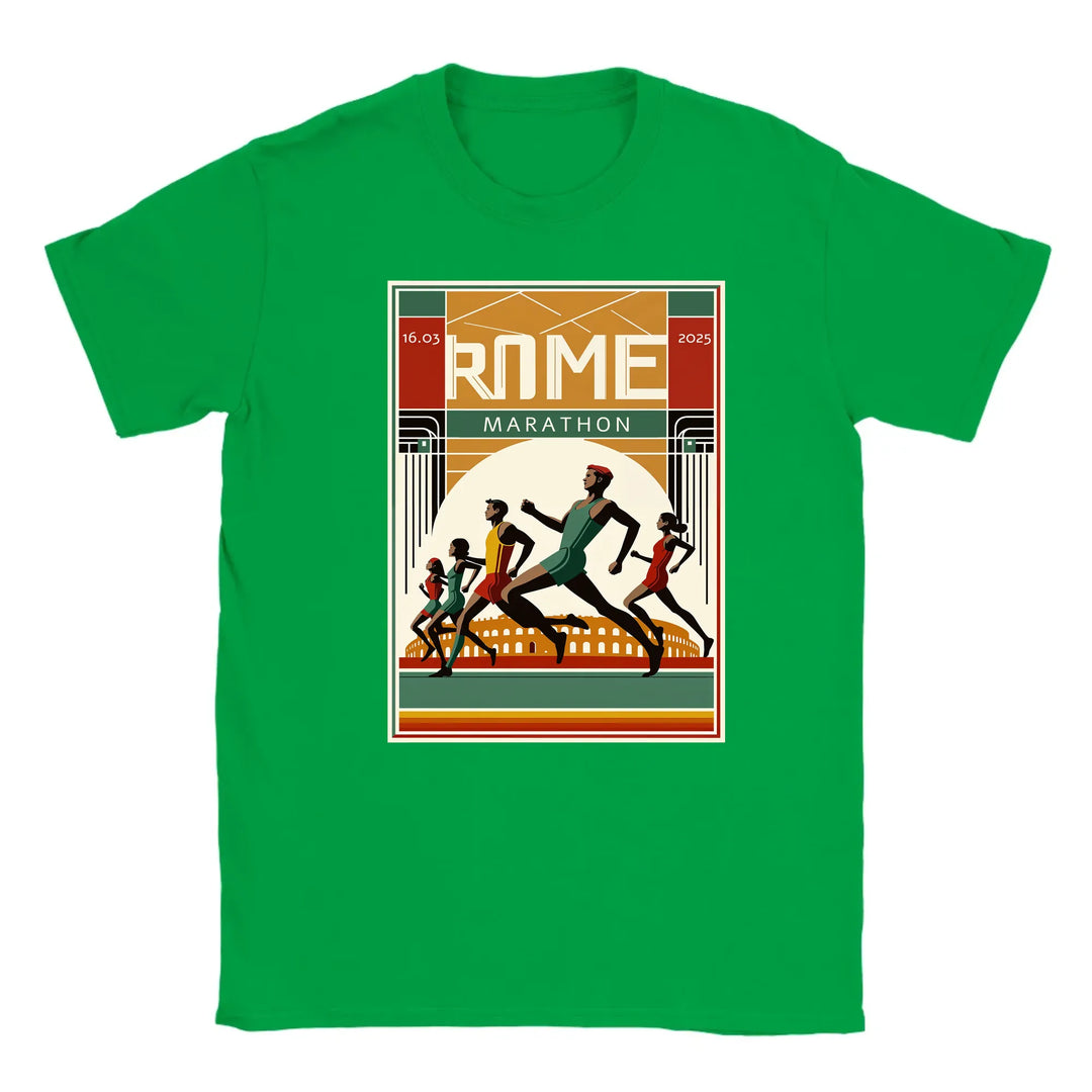 T-shirt featuring a graphic of the Rome Marathon 3 logo