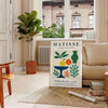 Plakat mit Matisse Scherenschnitt-Kunst in Weiß und Orange
