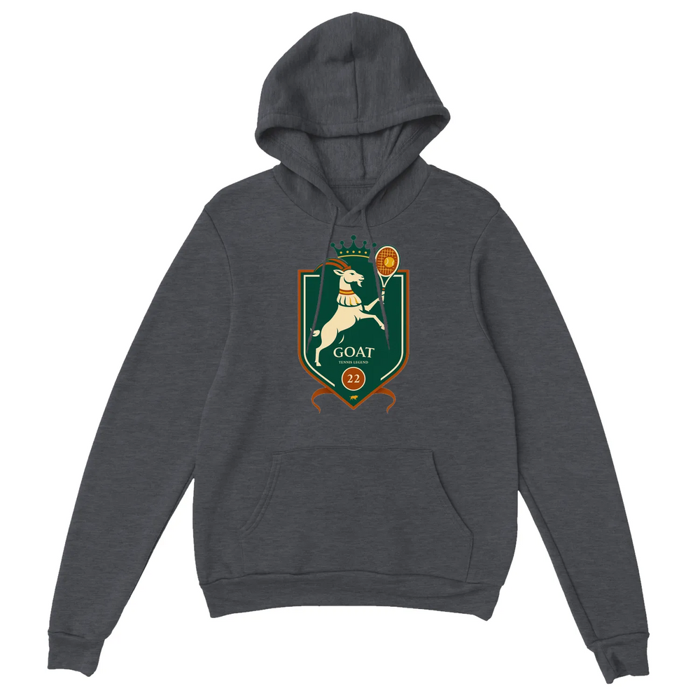 Hoodie featuring a graphic print of Tennis GOAT Rafa