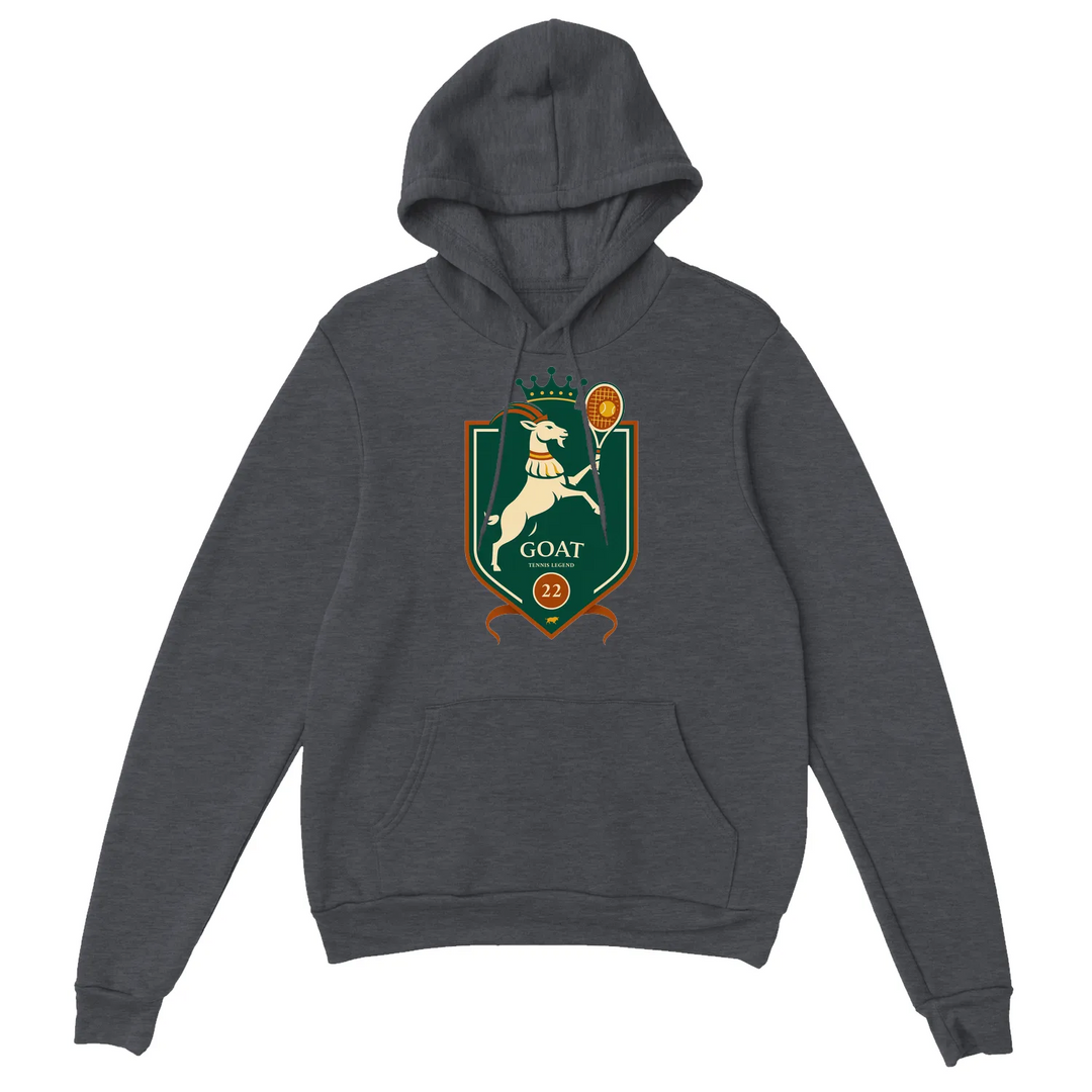 Hoodie featuring a graphic print of Tennis GOAT Rafa