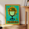 Colorful illustration of a margarita cocktail with lime and salt