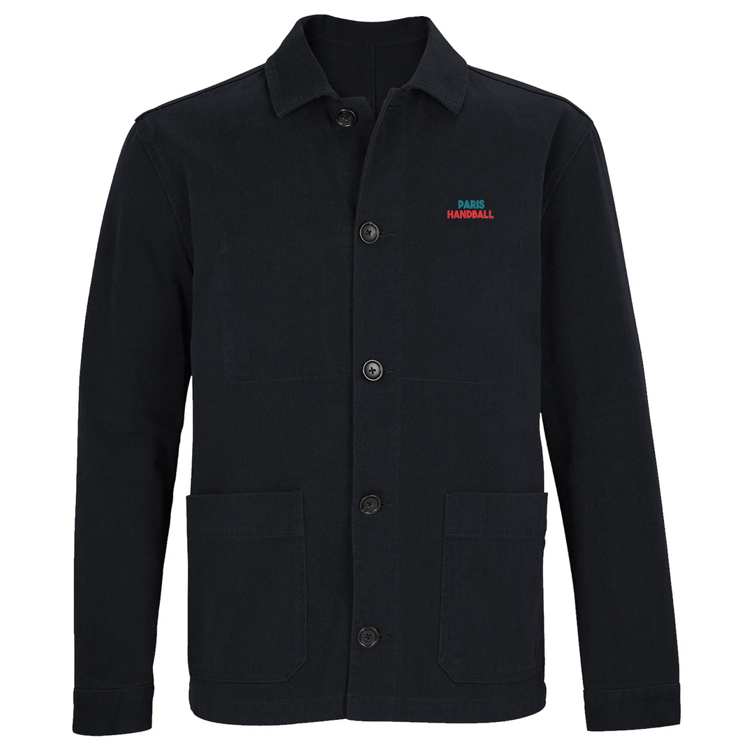 Embroidered jacket featuring a Paris Handball logo on the chest