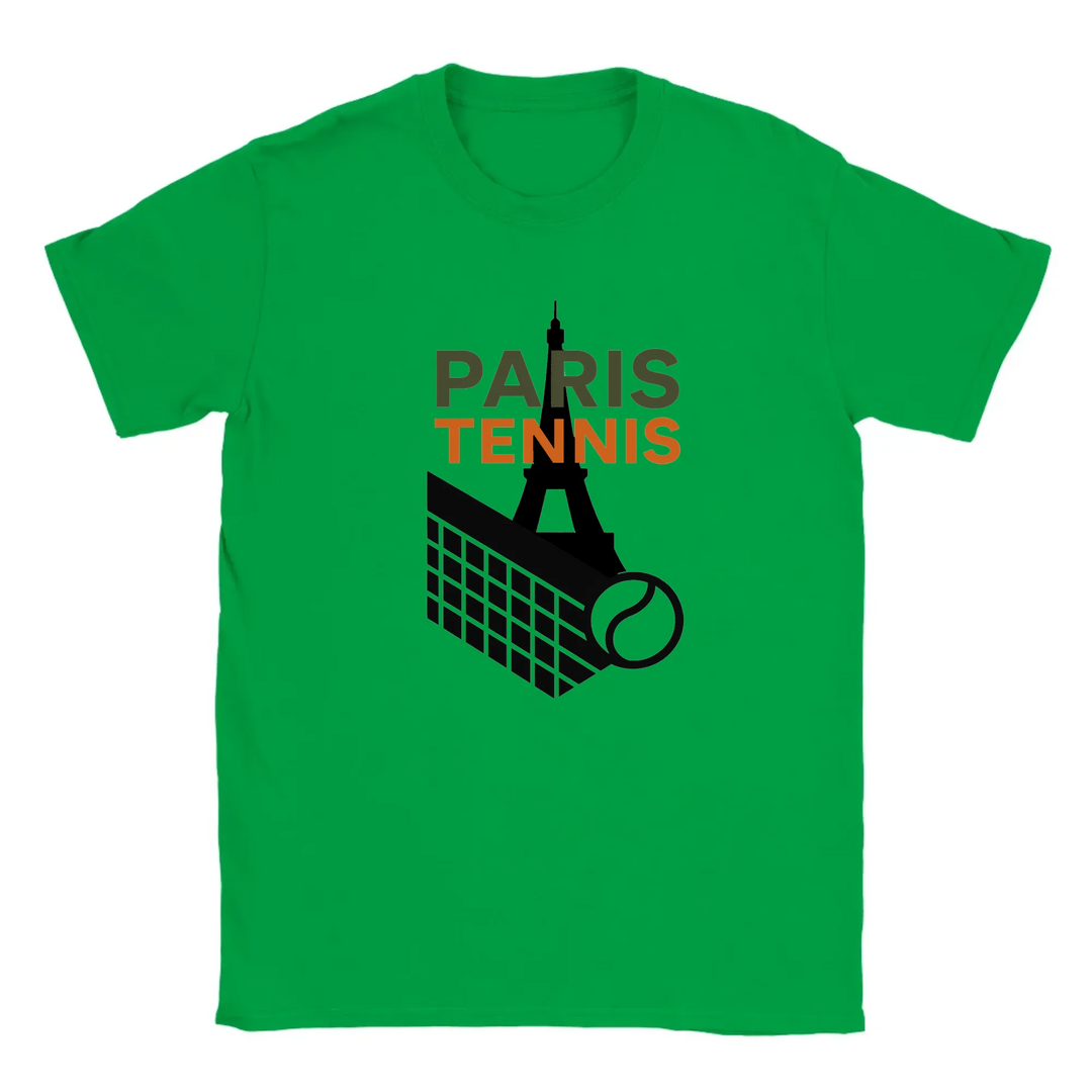 T-shirt featuring a graphic of a tennis player in Paris