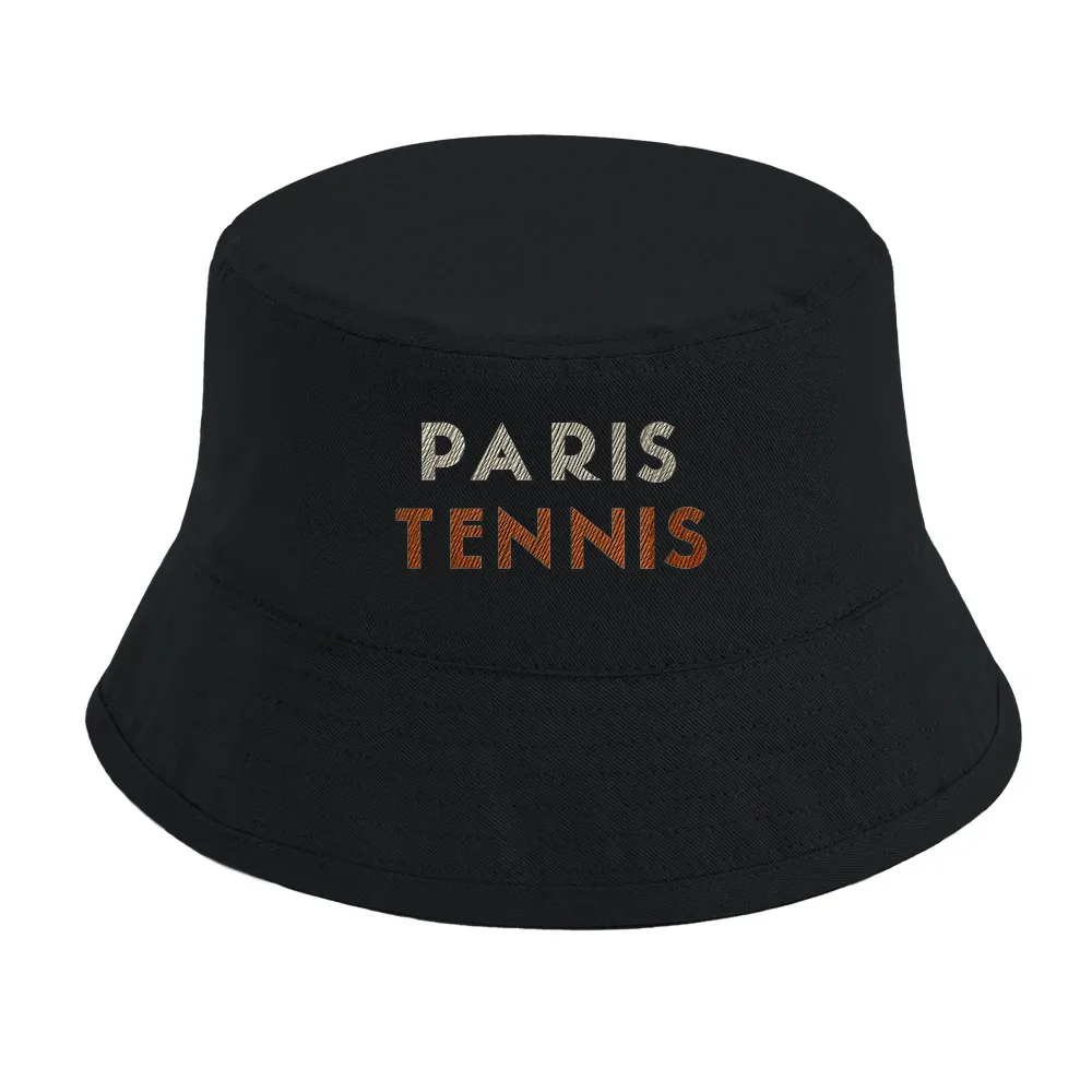Printed cap featuring a tennis motif inspired by Bob Paris