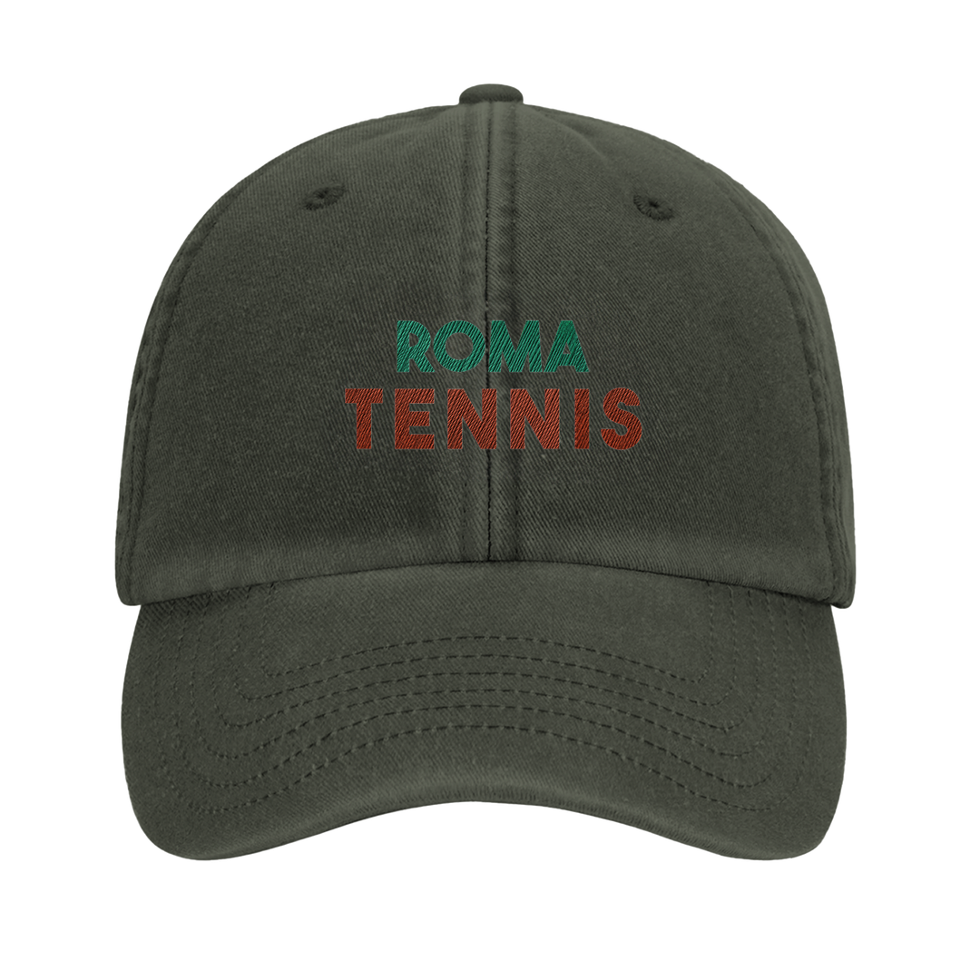 Czapka z haftem z vintage'owym wzorem Roma Tennis i logo