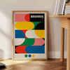 Affiche authenticité style Bauhaus 1923 formes colorées emblématiques vert gris dimensions 30x40 cadre unique intemporelle