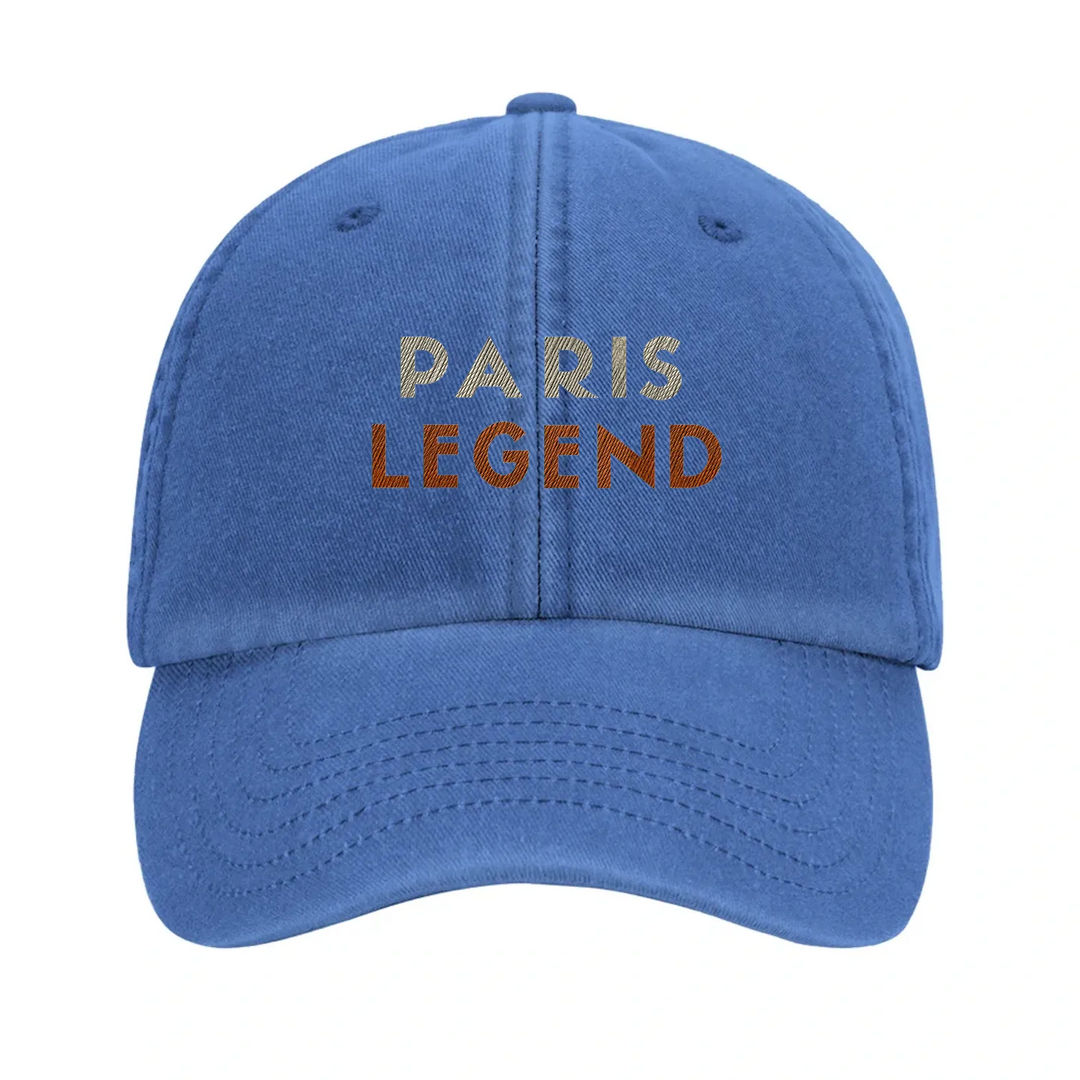 Embroidered cap featuring a vintage tennis design with Paris landmarks