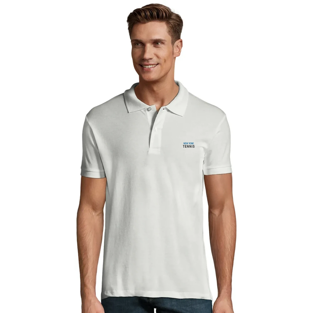 Classic polo featuring an embroidered New York Tennis design on the chest