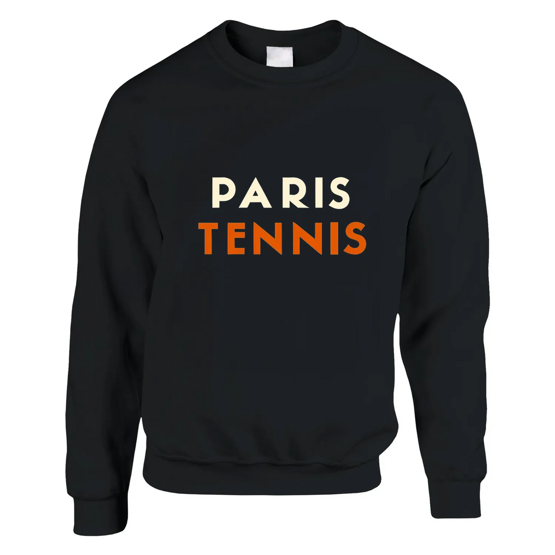 Sweater featuring a minimalist tennis motif and 'Paris Tennis' text
