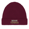 Embroidered beanie with Miami Tennis 2 logo design
