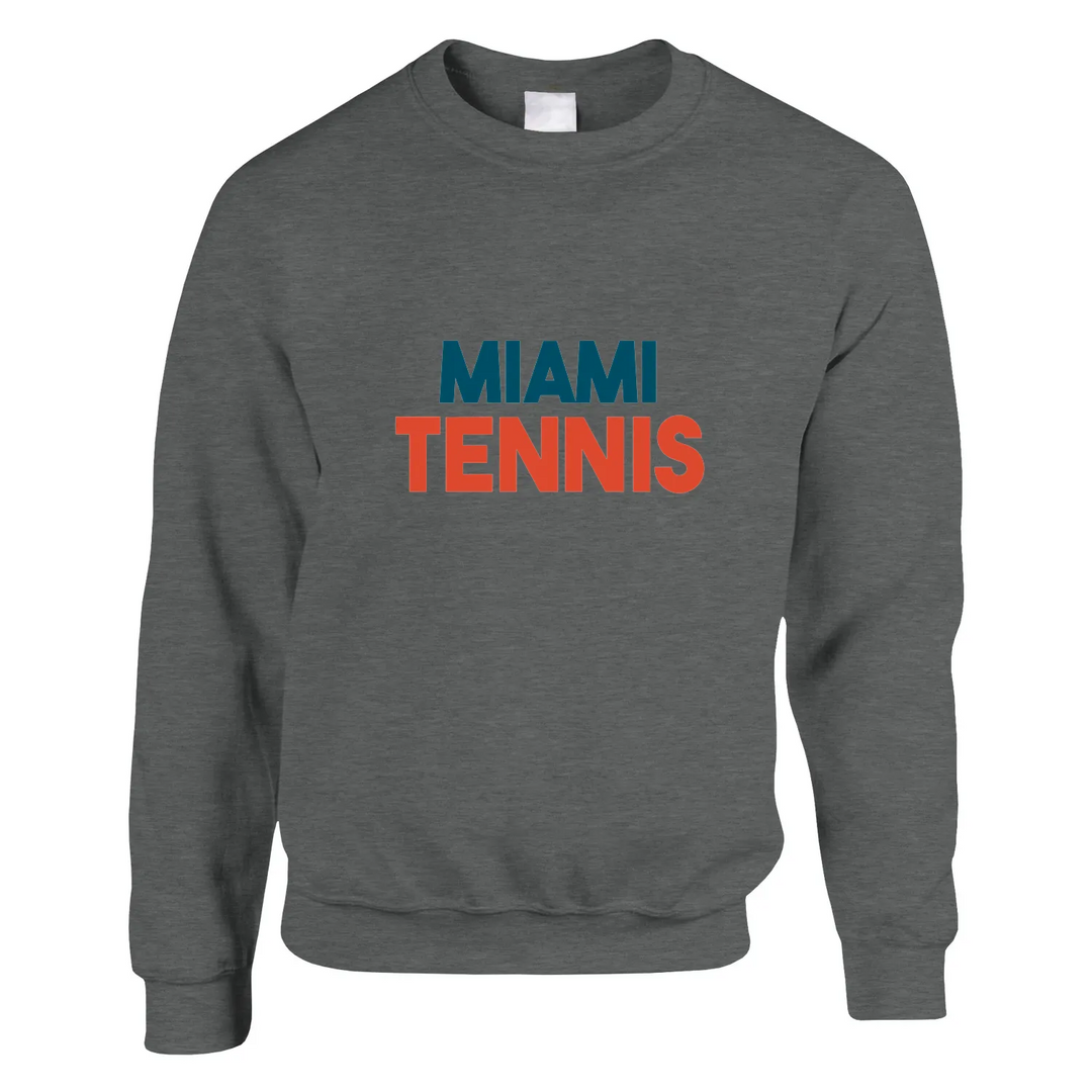 Unisex sweater with a retro Miami Tennis logo print
