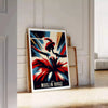 Vintage Moulin Rouge dancer artwork poster in red and white