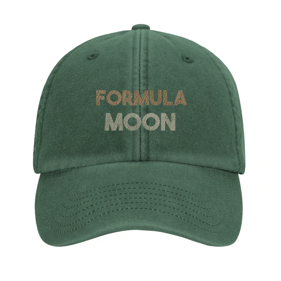 Cap featuring an embroidered Formula 1 Moon design in a vintage style