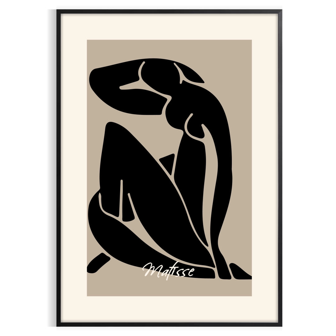 Cut-out figure in blue, orange, and gray by Matisse