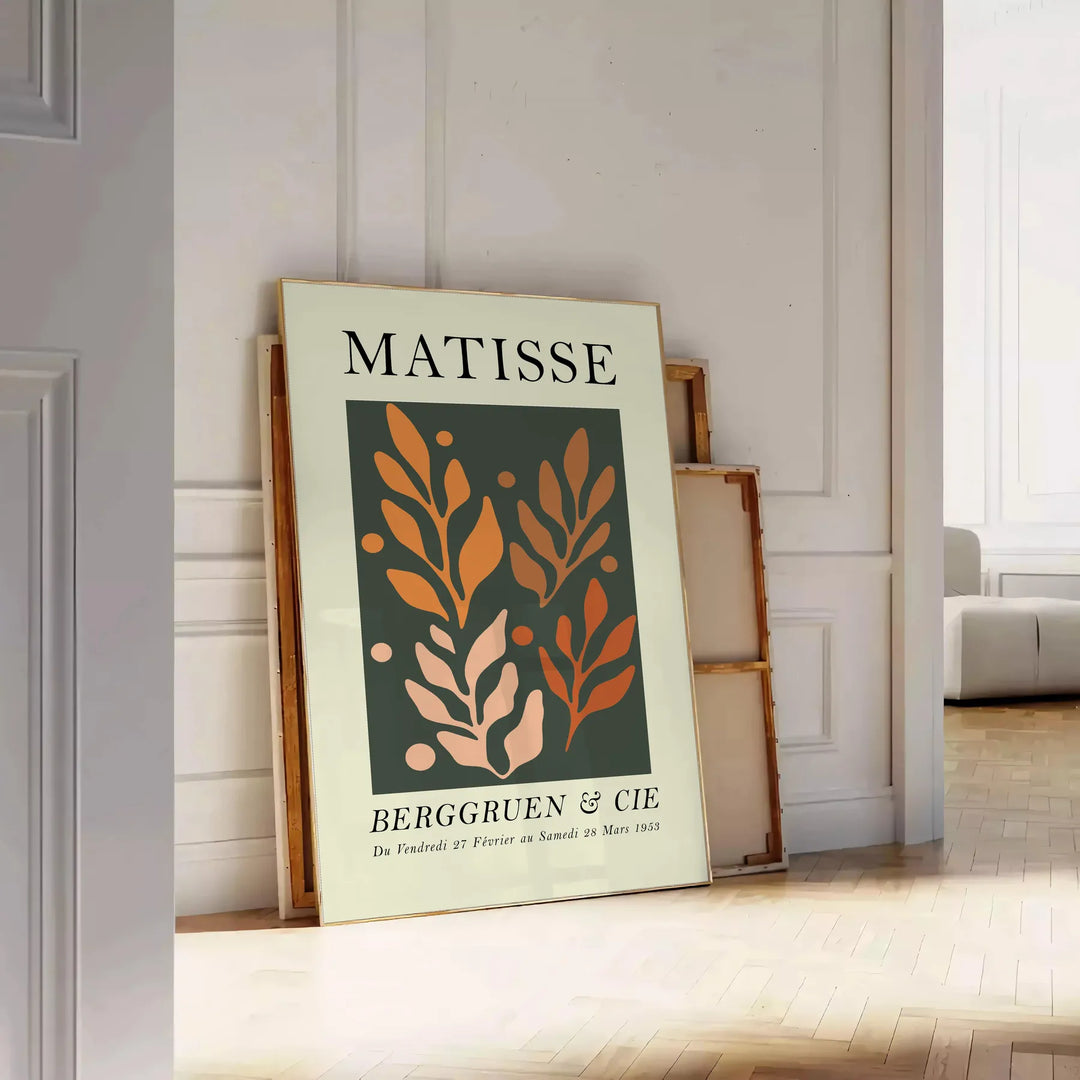 Forme astratte ritagliate in arancione e verde di Matisse