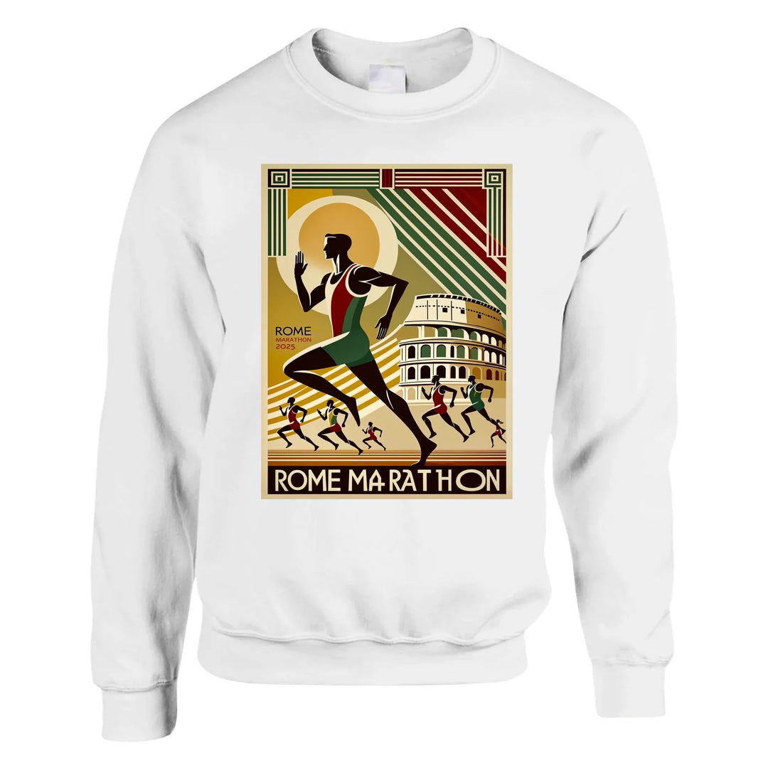 Unisex sweater with a graphic print of the Rome Marathon logo