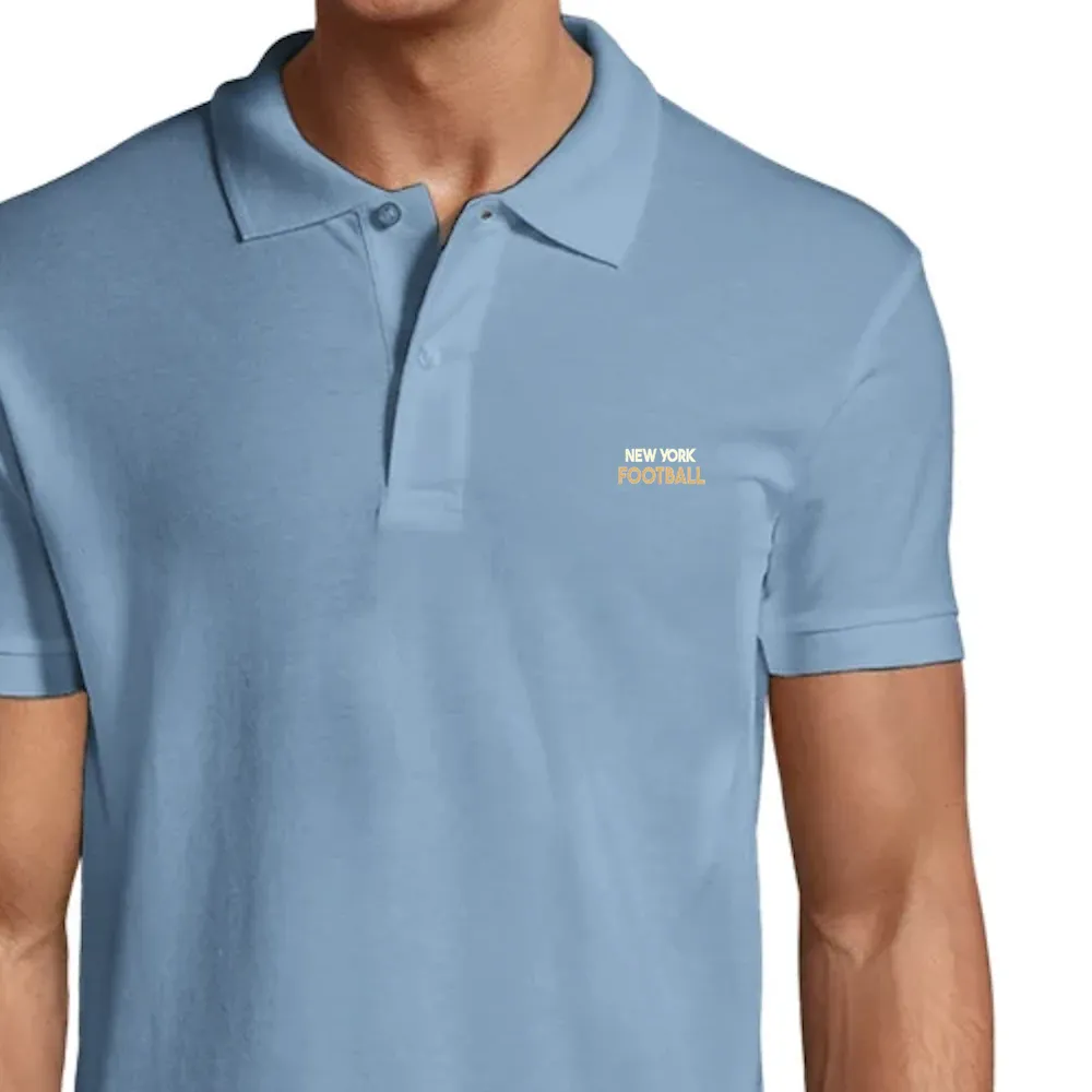 Embroidered polo shirt showcasing the New York football crest