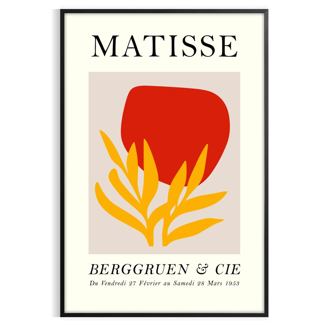 Poster showing Matisse Papiers Découpés style white and orange abstract composition