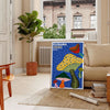 Green and yellow mushroom artwork in Yayoi Kusama style poster
