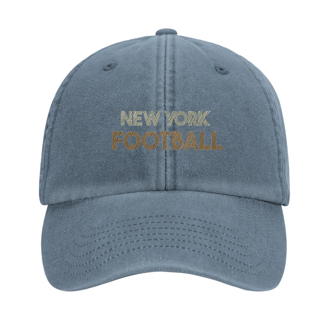 Embroidered cap featuring a vintage New York Football 1 design