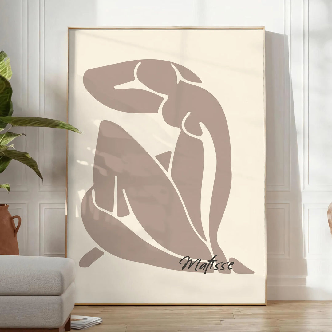 Matisse Blue Nude II cut-out artwork featuring blue, orange, and green shapes