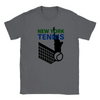 T-shirt featuring a graphic of tennis rackets and a ball with New York text