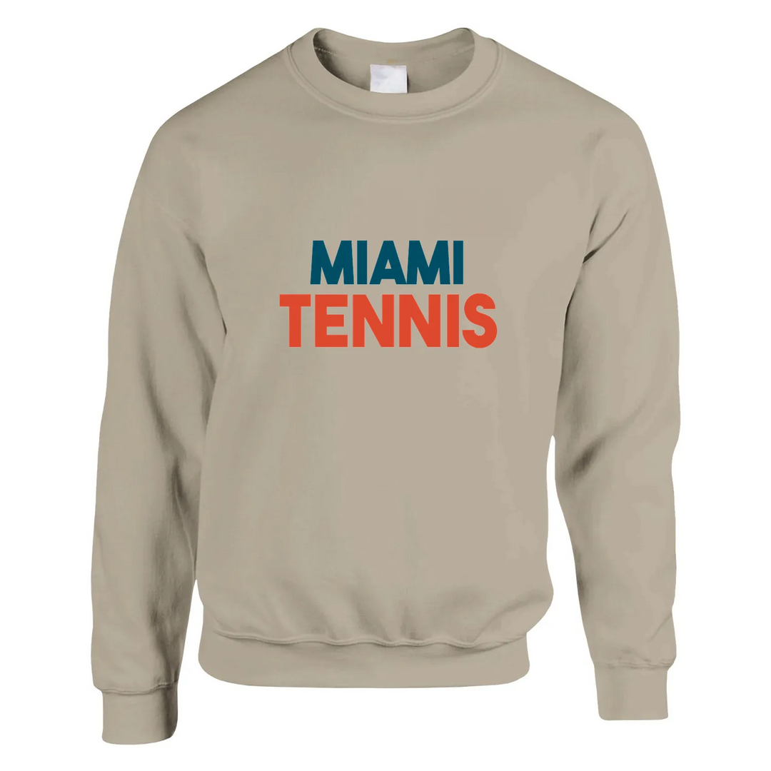 Unisex sweater with a retro Miami Tennis logo print