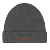 Embroidered beanie featuring a tennis design inspired by Paris.