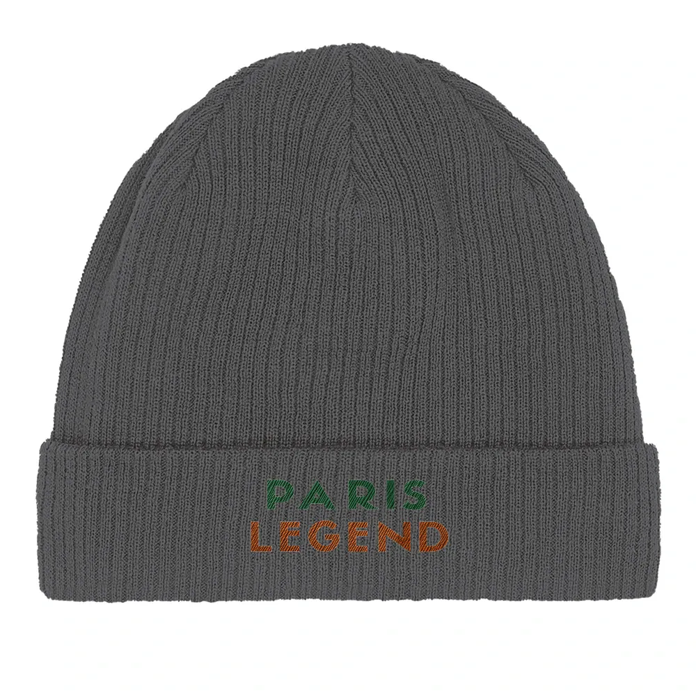 Embroidered beanie featuring a tennis design inspired by Paris.